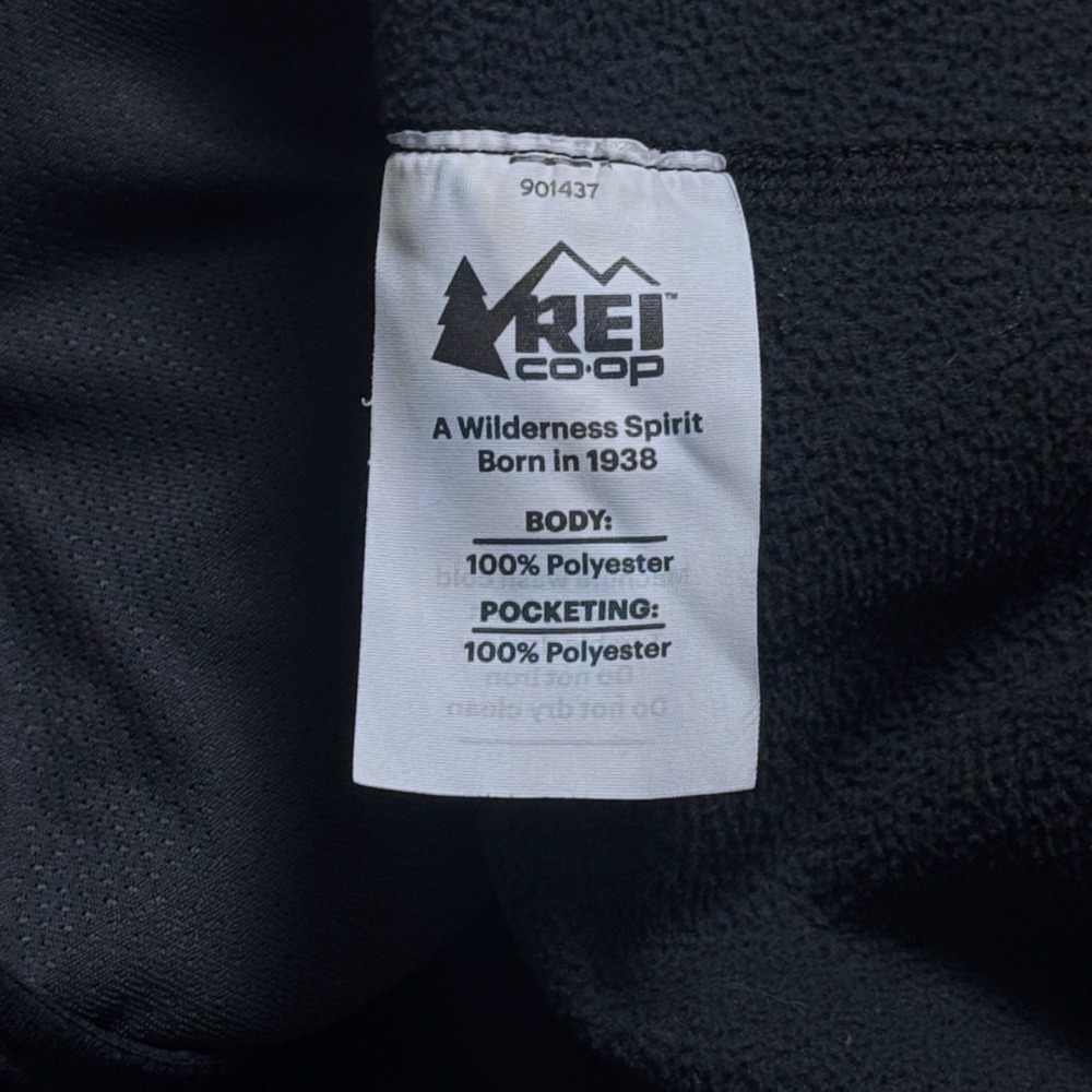 REI Co-op Black Fleece Jacket Full Zip Lightweight Hiking Camping Outdoors M - Picture 9 of 11